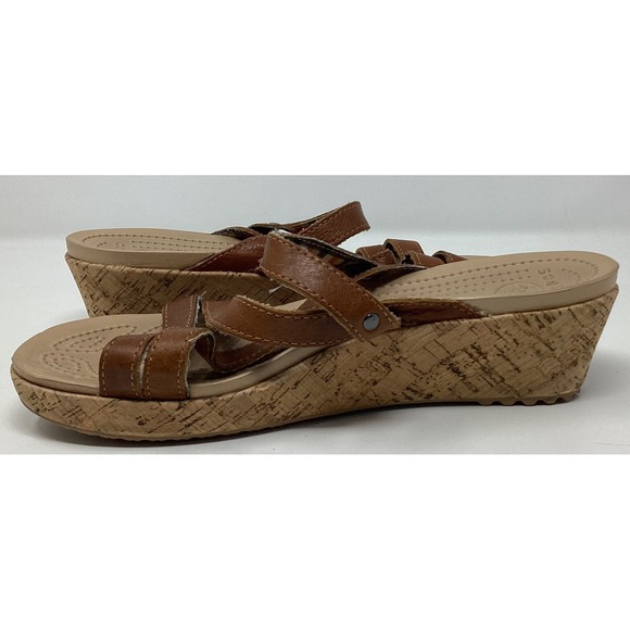 CROCS Tan Women's Strappy Sandals - Picture 4 of 9